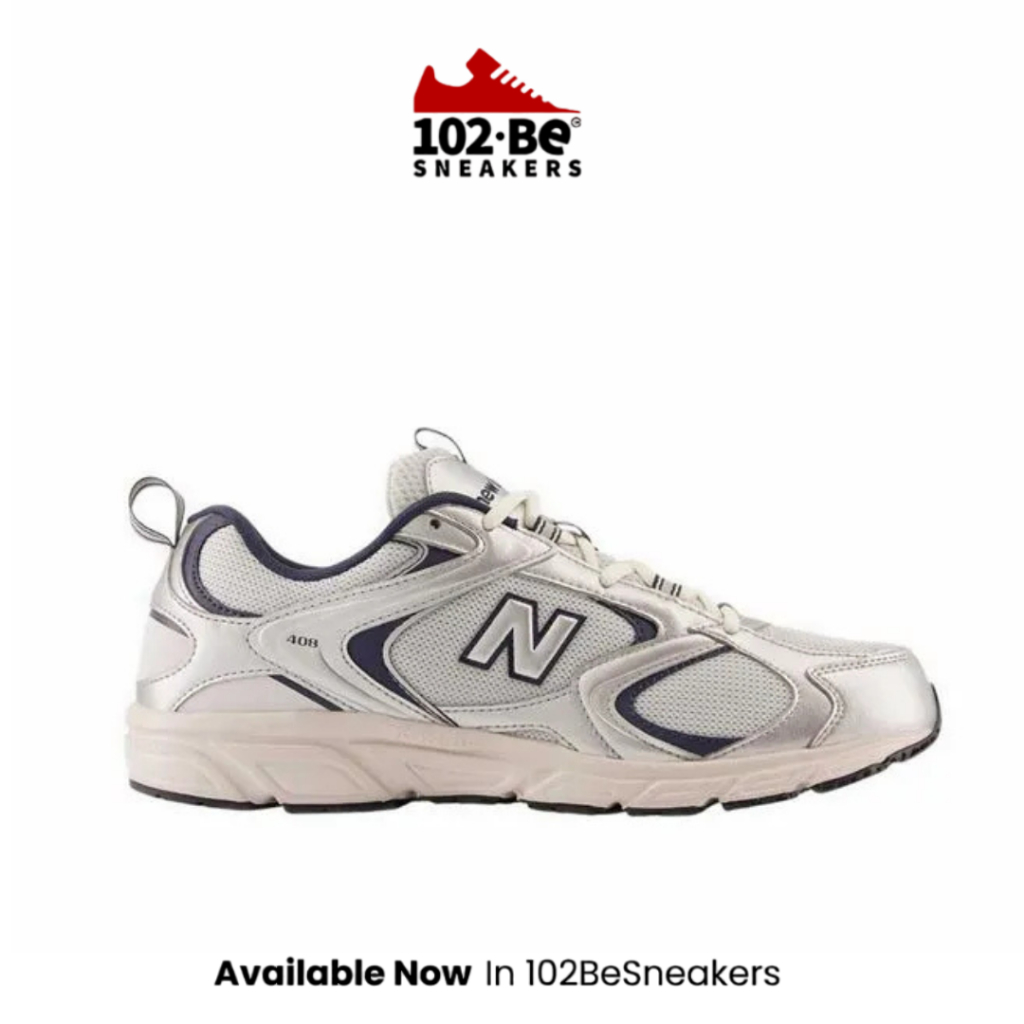 Sepatu NB 408 Men's Sneakers Shoes - Silver Original