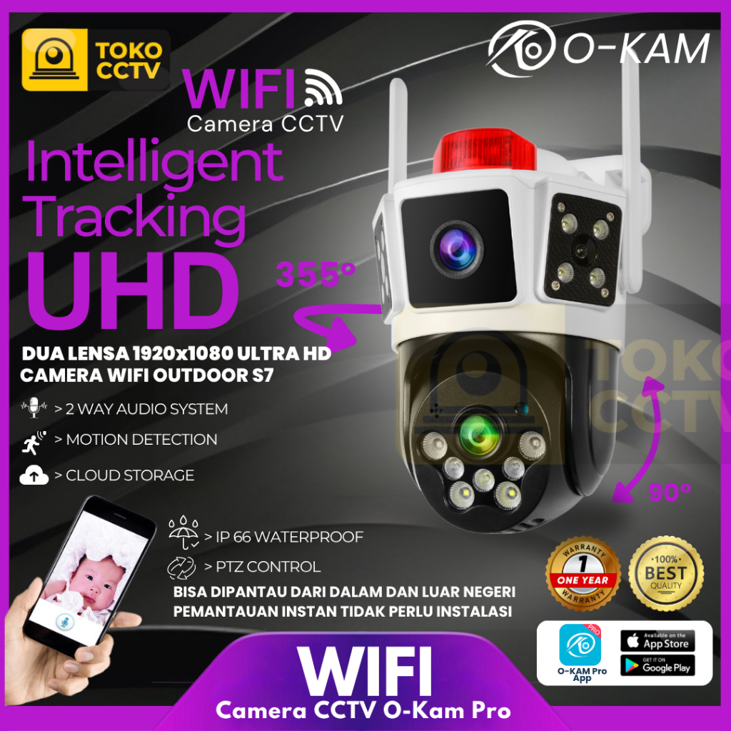 Camera CCTV WiFi Outdoor Luar Ruangan Tahan Panas Dan Hujan CCTV Camera Pantau Jarak Jauh CCTV Camer