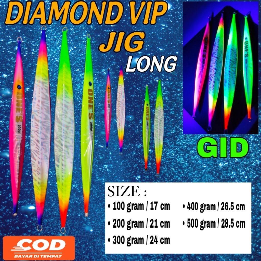 Metal Jig VIP DAIMOND FULL GID 100 , 200 , 300 , 400 , 500 Gram GID