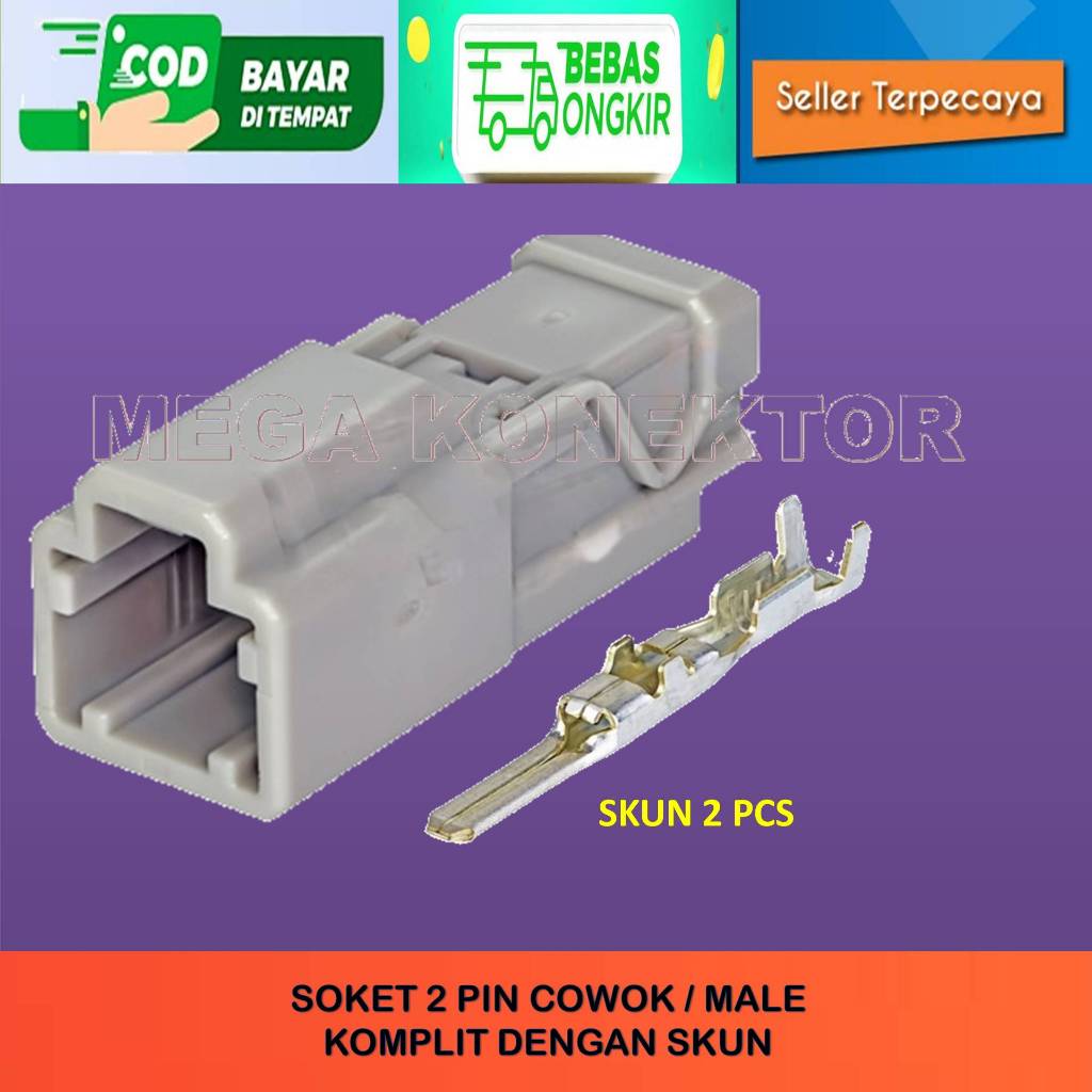 SOKET KABEL 2 PIN MALE BAGASI MOBIL-CONNECTOR-SOKET–SOKET-SOKET KABEL-SOKET KABEL-CONNECTOR-SOKET