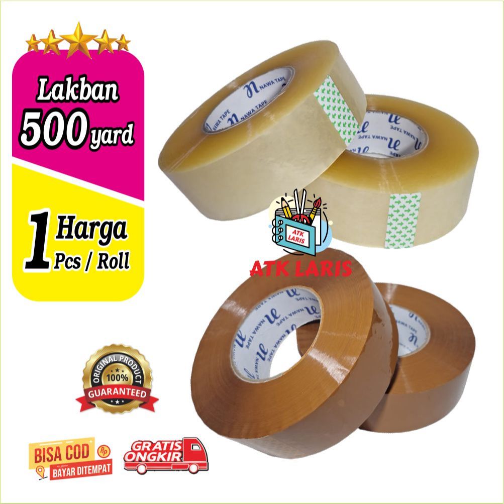 

LAKBAN BENING JUMBO & LAKBAN COKLAT MURAH, KUAT BERKUALITAS 45MM X 500YARD Harga 1 PCS