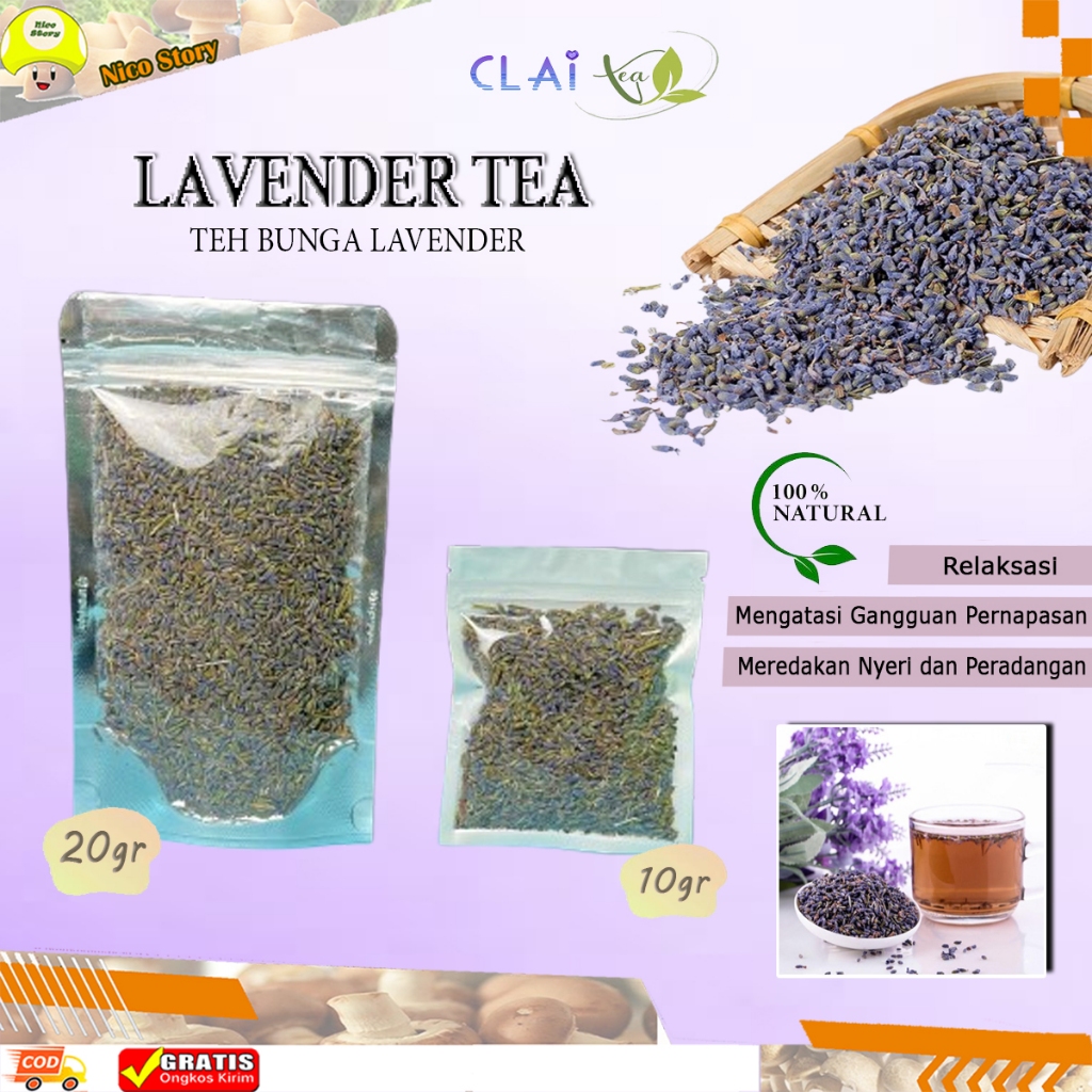 

(ncs) Teh Lavender Kering Rempah Bunga lavendel leaf organik minuman herbal lavendula flower tea
