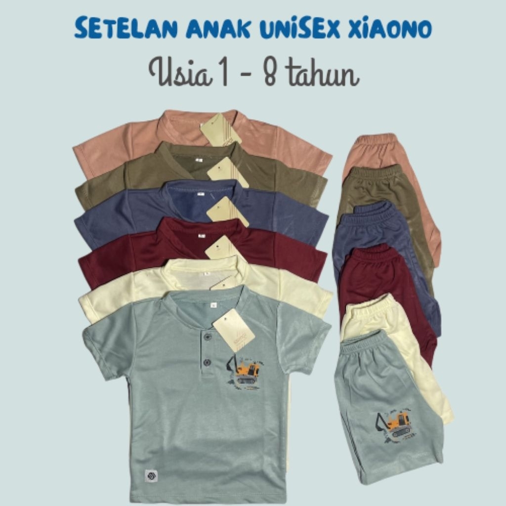 Djar Collection.SETELAN ANK  KIANO_BAJU ANAK_SETELAN ANAK UNISEX KIANO SET BAJU PENDEK CELANA PENDEK