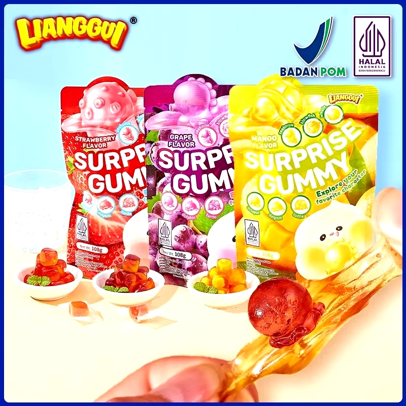 

LIANGGUI Surprise Gummy Permen Lunak Rasa Buah 108 Gr