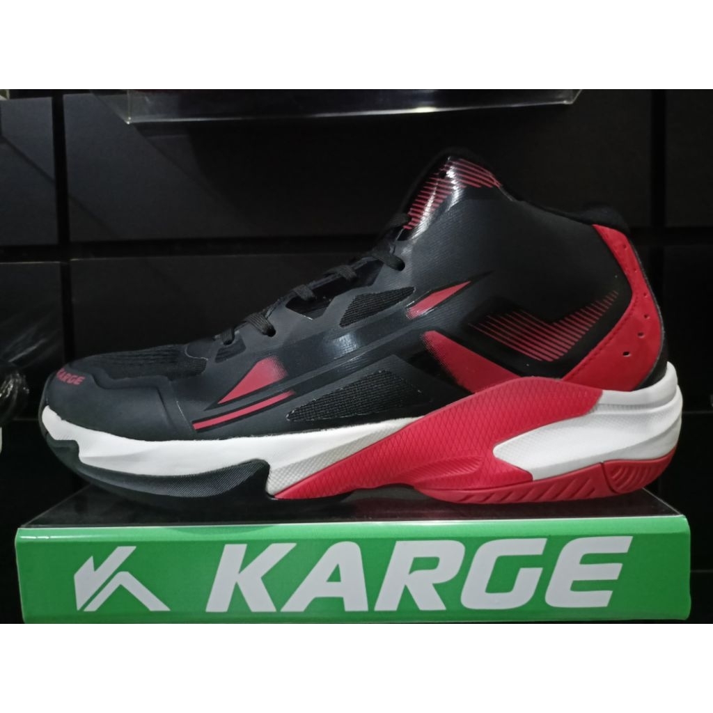 Karge Kintamani Mid/Sepatu Voli/Black Red/KKV012