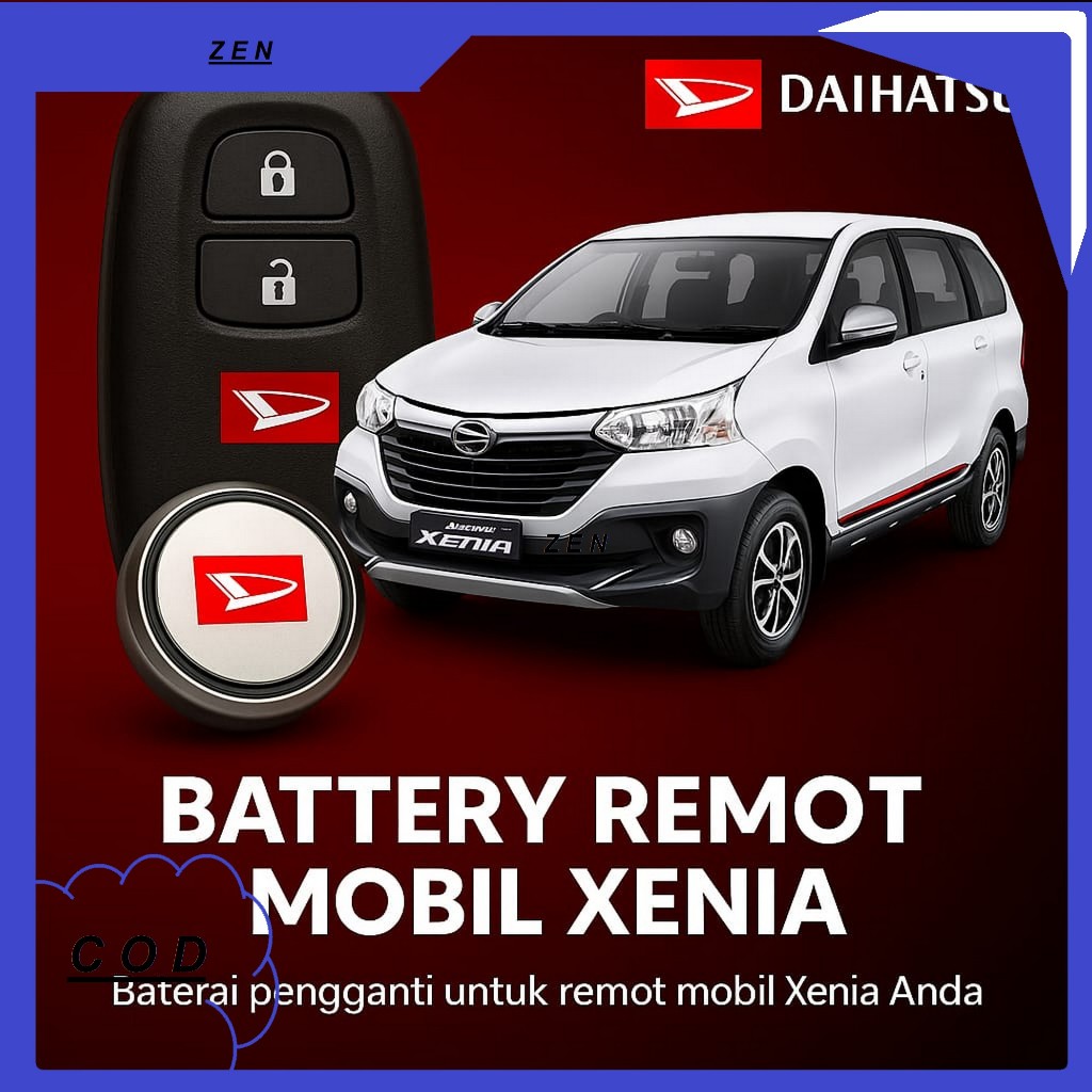 Baterai Remote MOBIL DAIHATSU ALL NEW XENIA ORIGINAL Battery Remote DAIHATSU XENIA Baterai Kunci Rem