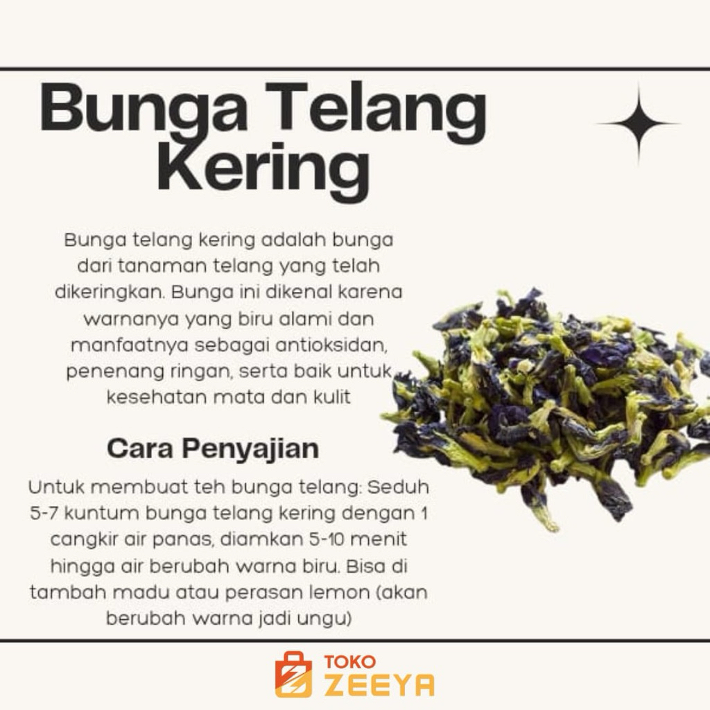 

Bunga Telang Kering Teh Alami