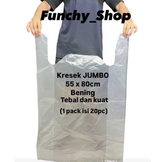 Kantong Kresek Besar Jumbo Bening 55 x 80 - Kresek Sampah Plastik Laundry serbaguna