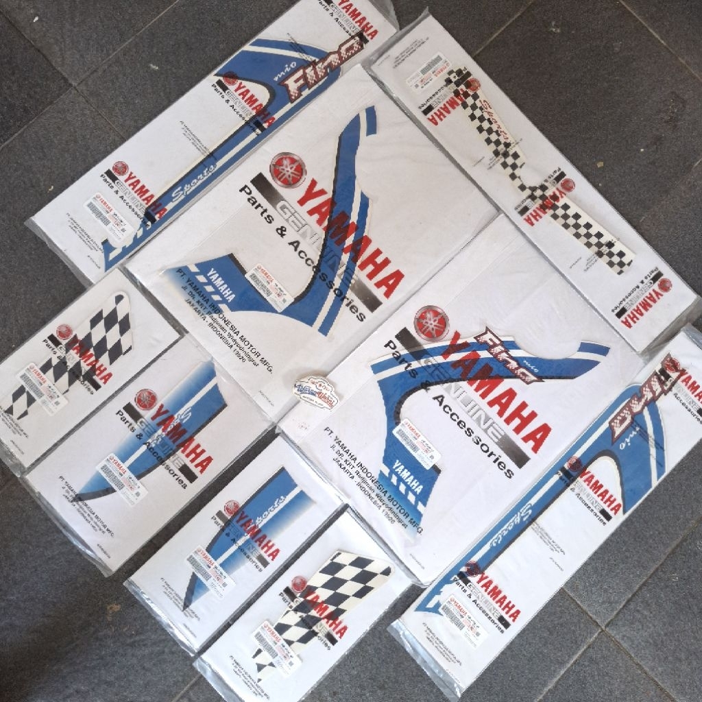 Strip striping lis grapik Fullset fino karbu biru metallik putih 2012