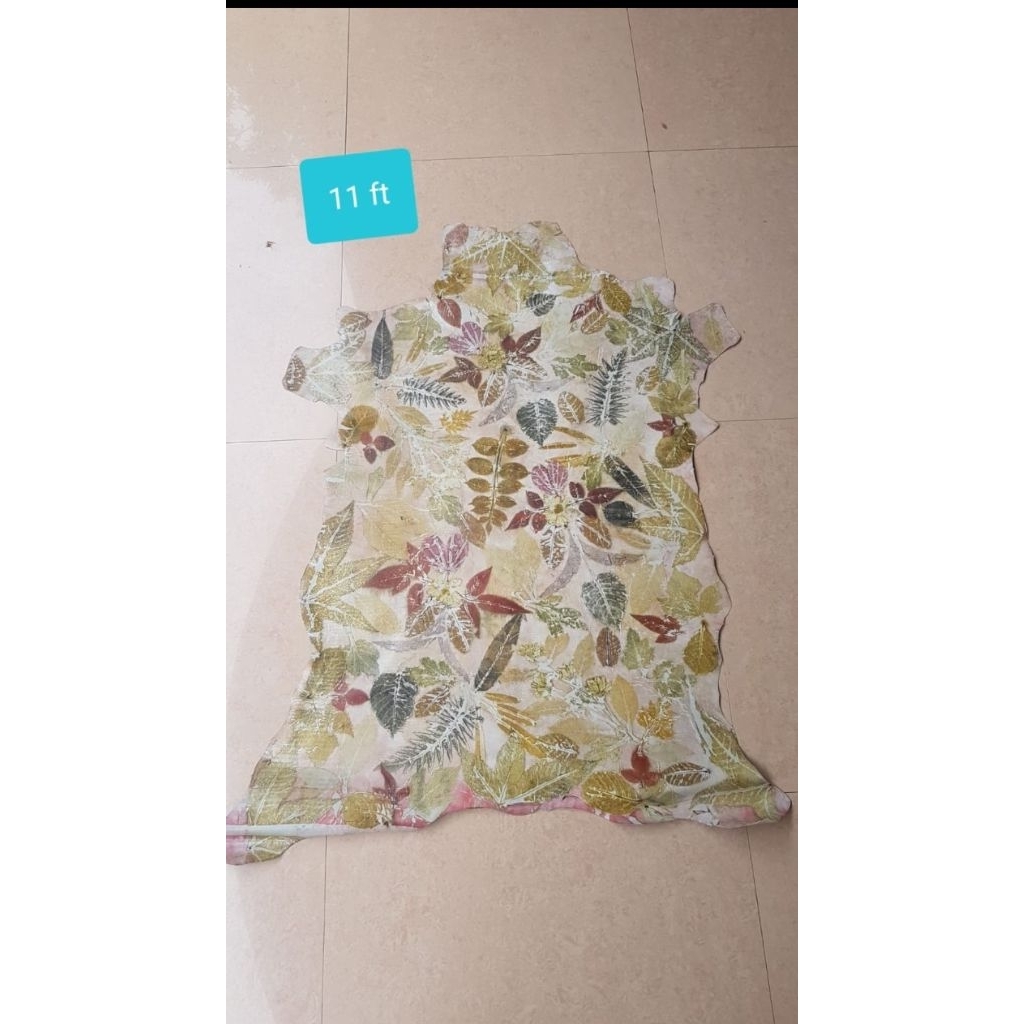 Bahan Kulit Kambing Lembaran jenis Ecoprint premium grade