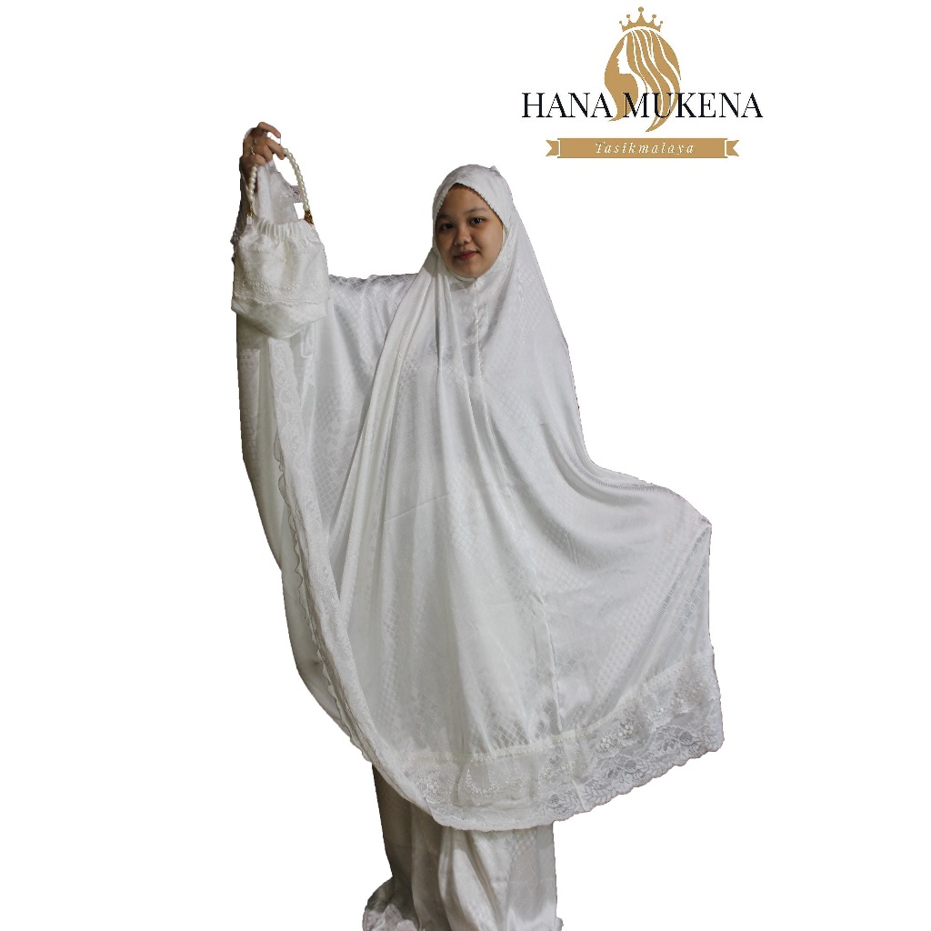 MUKENA JAGUAR MUKENA DEWASA WARNA PUTIH TRAVEL MUSLIMWEAR MEWAH