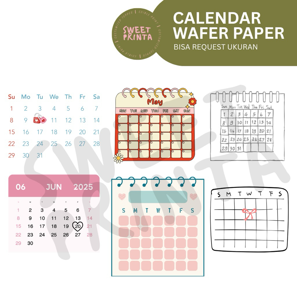 

CALENDAR WAFER PAPER