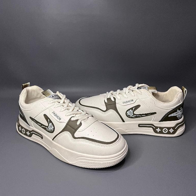 Sepatu Fashion Impor Nike Sneakers Pria/wanita Warna Cream | Free Box | Free Kaos Kaki