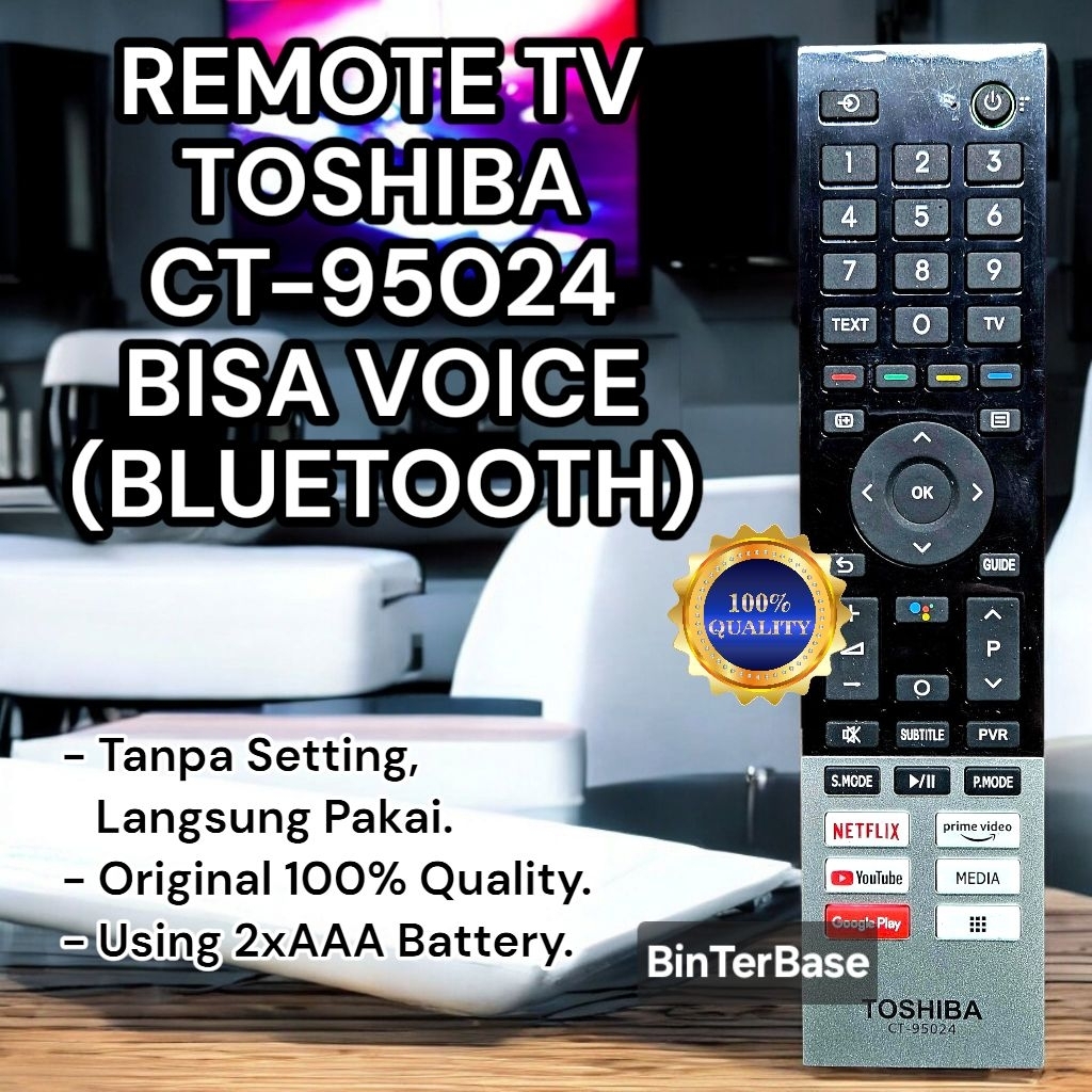 Remote Smart TV TOSHIBA CT 95024 Bisa Voice Bluetooth Remot LED LCD original 100% ori Quality CT-950