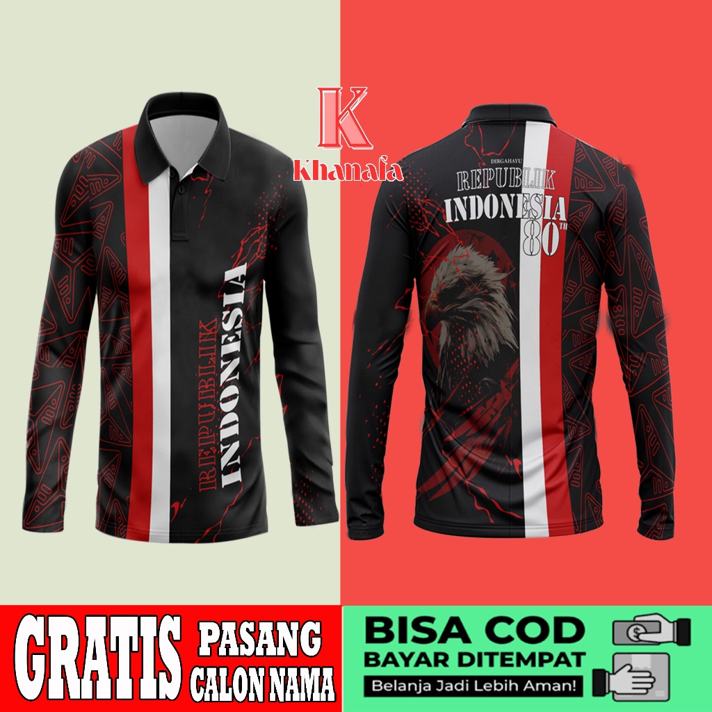 Kaos Polo | Baju merah putih | Kaos Polo 17 agustusan | Baju kemerdekaan indonesia art 01