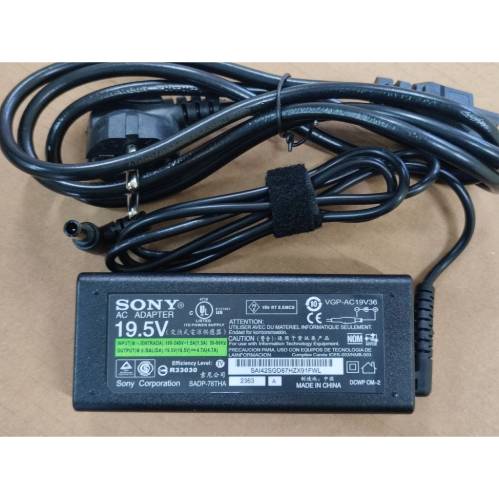 Original adaptor TV Lcd/Led Sony Bravia 19-22-24-32-40-42inc 19.5V4.7A