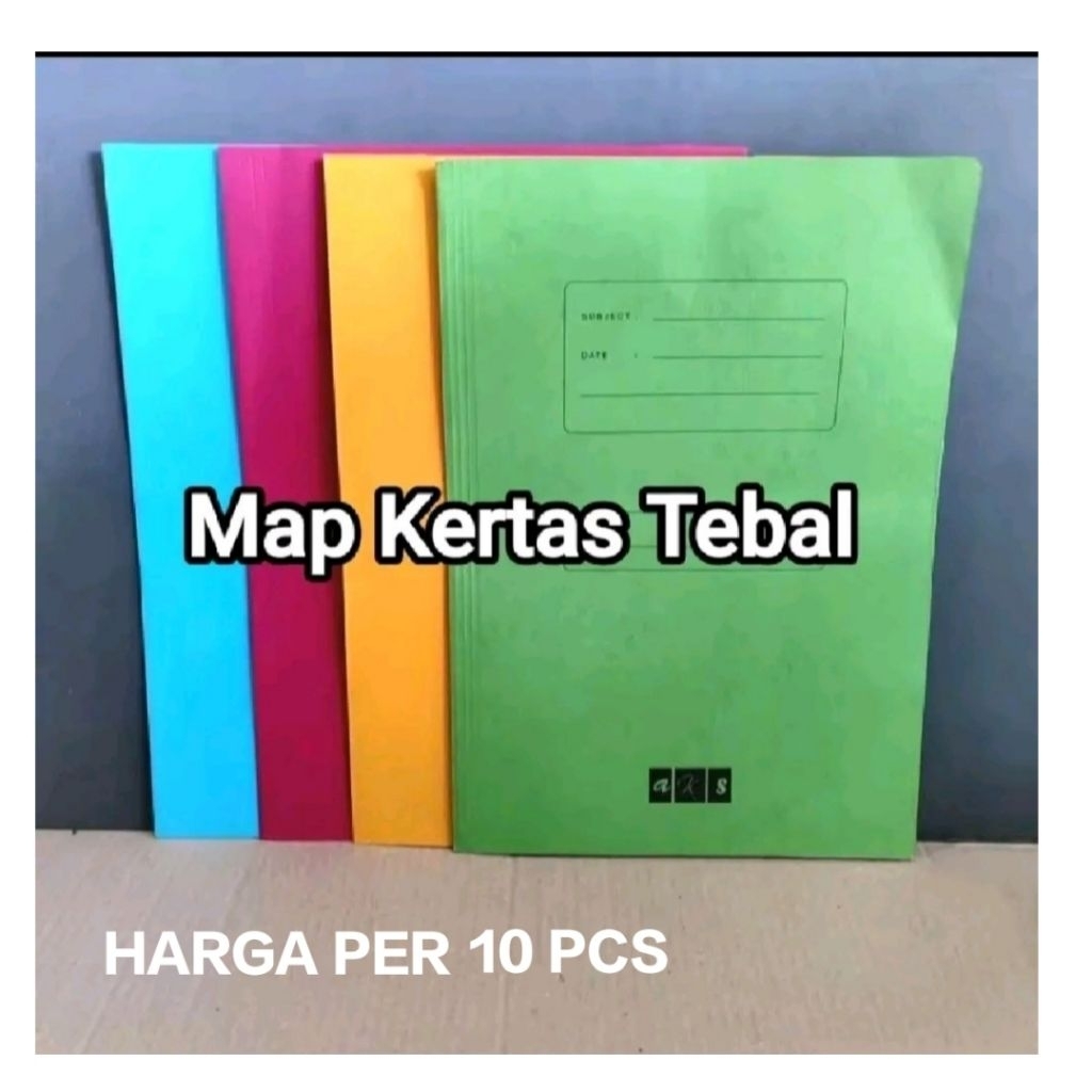 

10 Pcs Map Kertas Tebal 4 Pilihan Warna ( Warna Cerah )
