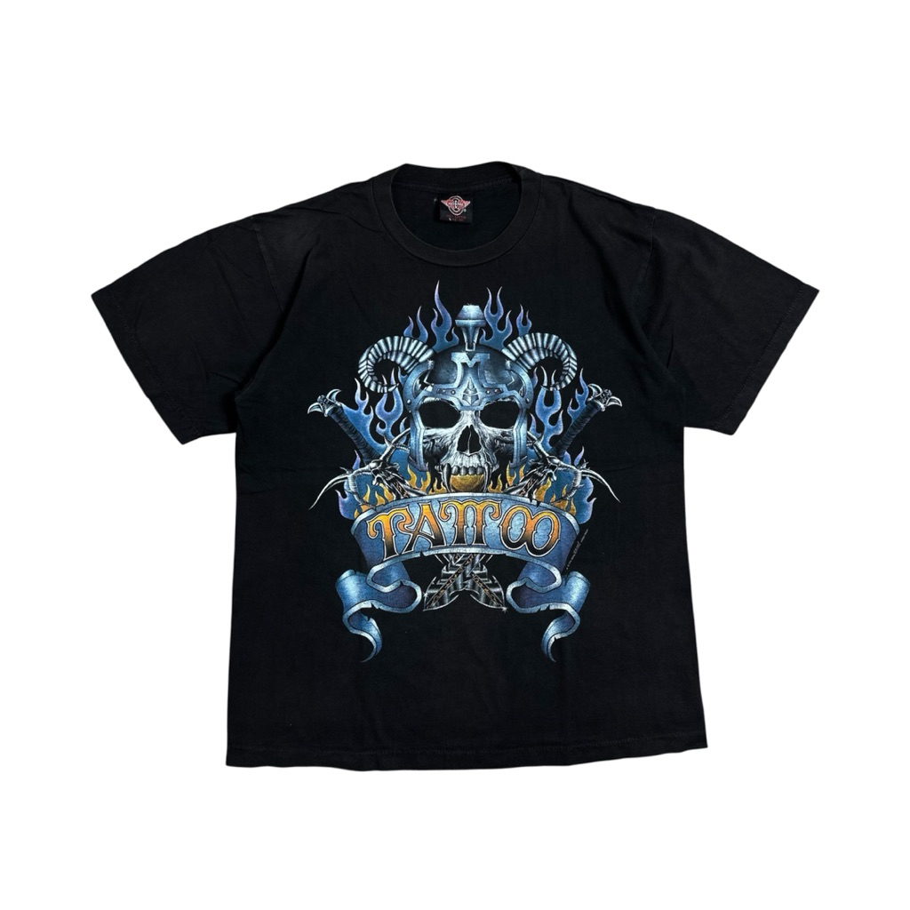 Tshirt vintage rock eagle tattoo  uk L