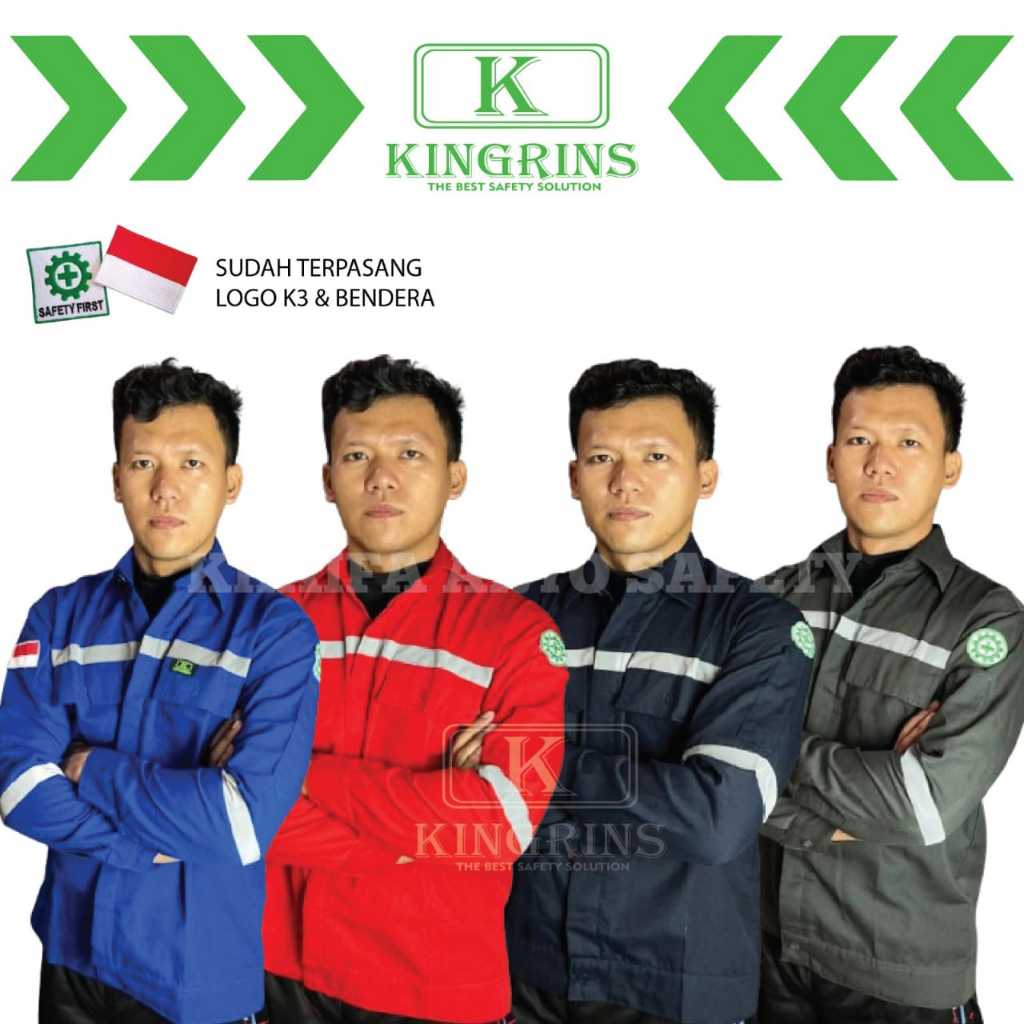 Baju kerja / Wearpack atasan / Baju seragam safety / Wearpack atasan KINGRINS lengkap dengan logo k3