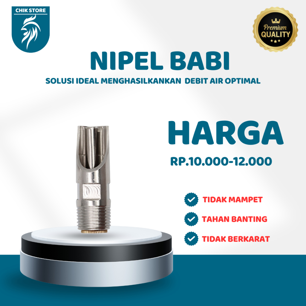 Nipel Babi/Nipple Minum Otomatis Stainless Steel untuk Babi, Kambing, Domba | Dot Minum Hewan Ternak