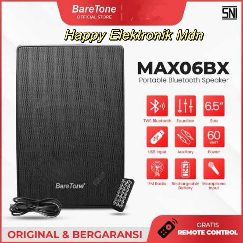 BareTone Speaker Portable Baretone MAXO6BX Baretone Speaker 6 inch Speaker Baretone Garansi Resmi 1 