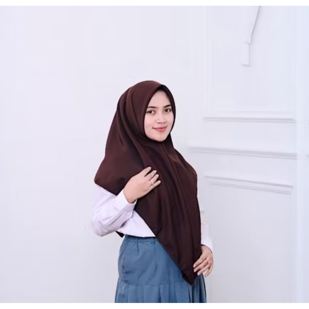 Kerudung Sekolah Segi Empat Katun Polino
