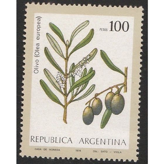 

a 11360 SATU BUAH PRANGKO ARGENTINA NOMINAL 100 PESOS TEMA TANAMAN OLIVO DENGAN KONDISI BELUM ADA CAP