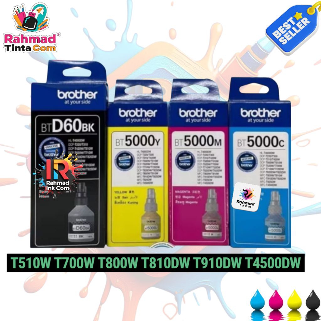 1 SET TINTA PRINTER BROTHER BTD60BK/BT5000 FOR PRINTER T310 T510W T710W