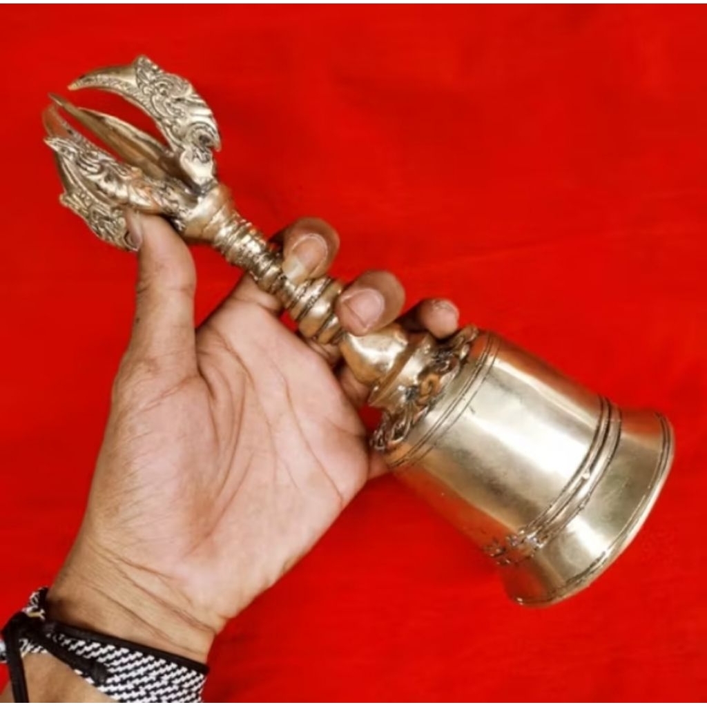 PAJANGAN LONCENG VAJRA BAHAN KUNINGAN