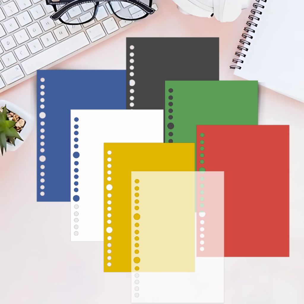 

Cover Loose Leaf Transparan Warna A5 B5 A4, Sampul Binder untuk Loose leaf, refil kertas isi ulang.