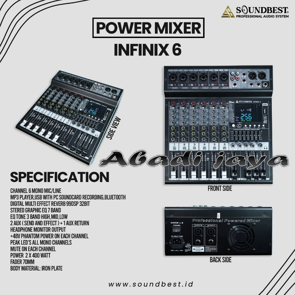 POWER MIXER SOUNDBEST INFINIX 6 / INFINIX-6 6 CHANNEL ORIGINAL