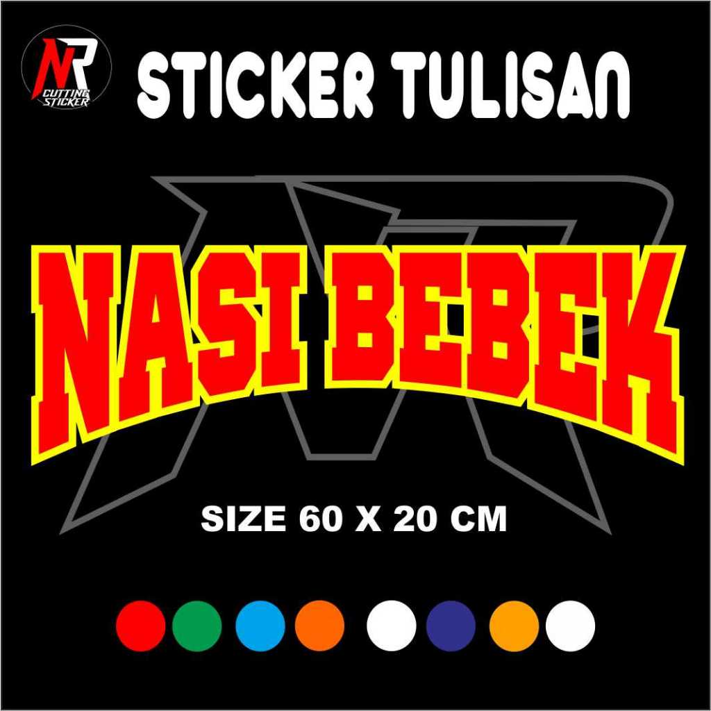 

STICKER CUTTING TULISAN NASI BEBEK STICKER HURUF DOBEL STICKER TEMPELAN UNTUK NAMA JUALAN