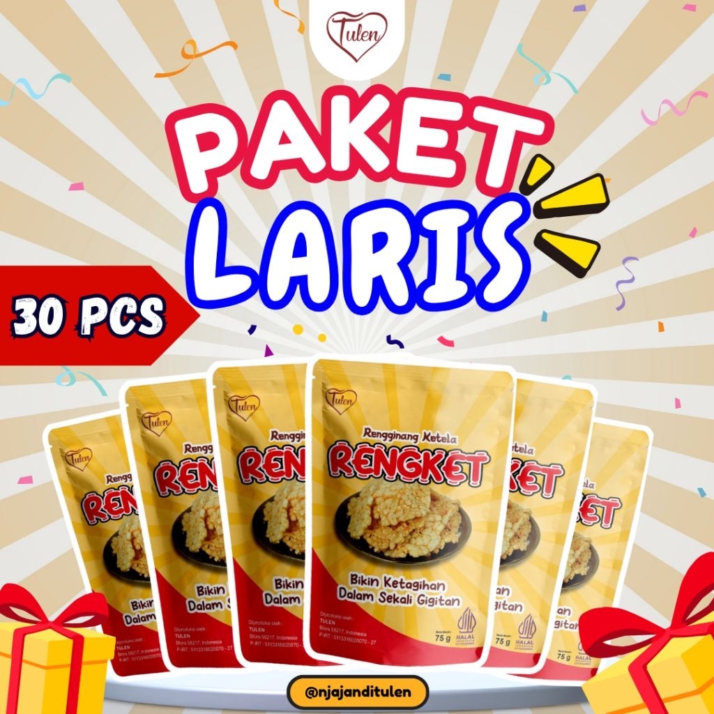 

[PAKET LARIS RESELLER 30 PCS] Rengginang Ketela + Free Kardus + Free Bubble Wrap