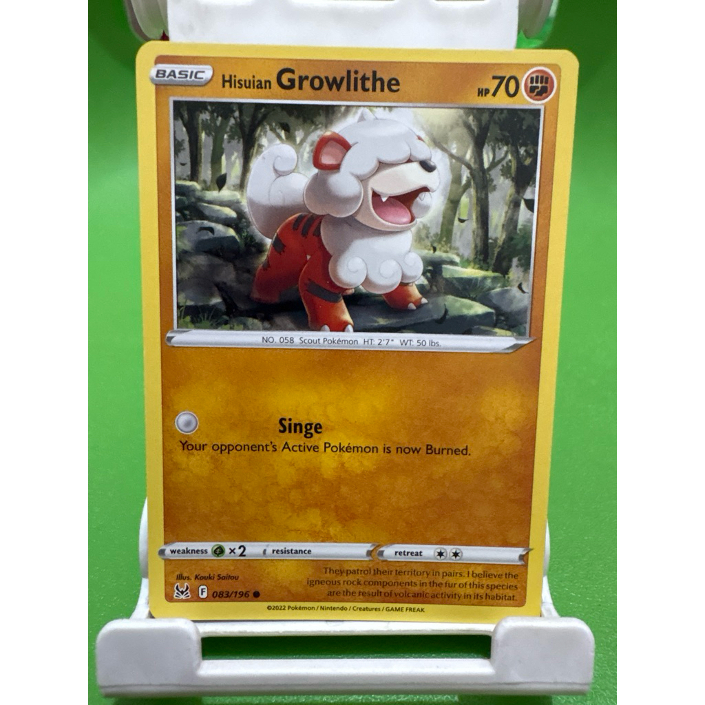 kartu pokemon original common hisuian growlithe 083/196