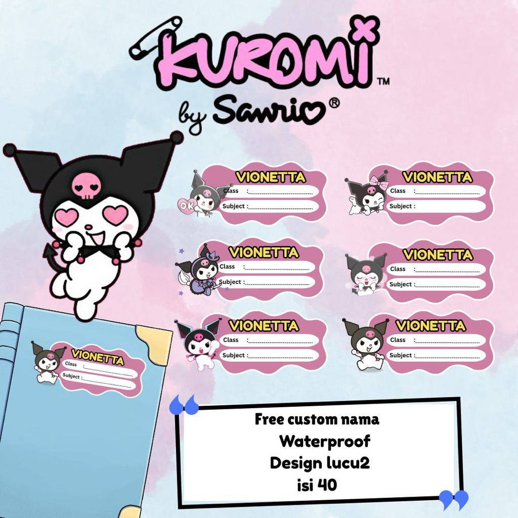 

STICKER BUKU ANAk/ LABEL BUKU SANRIO/ STIKER LABEL CUSTOM