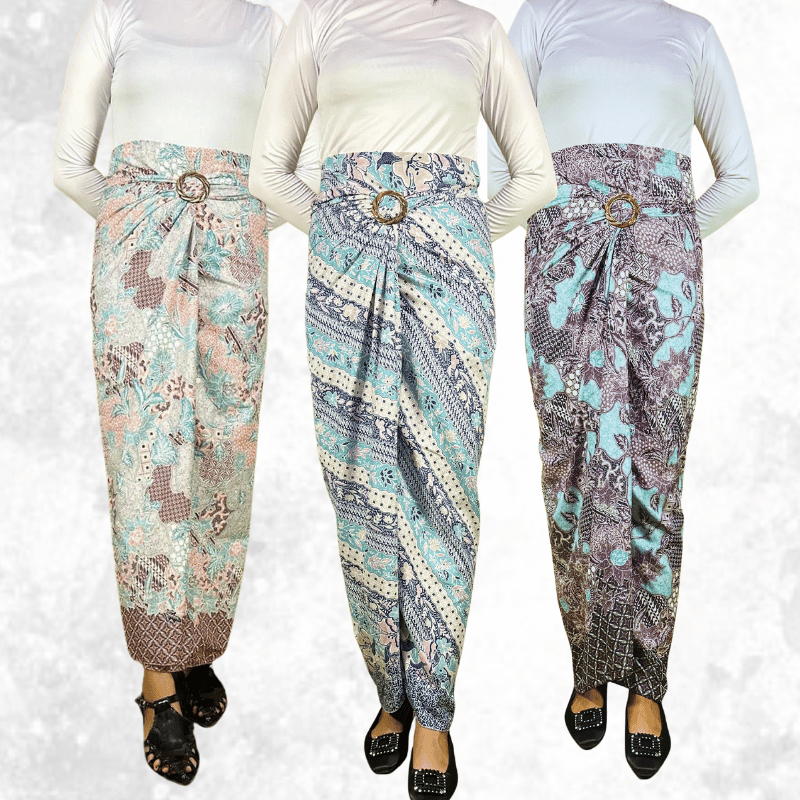 Rok Lilit Songket Batik Motif Biru Wanita – Bawahan Kebaya Wisuda & Kondangan