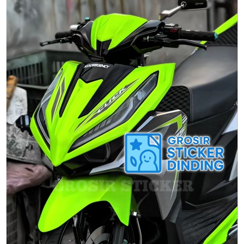 Stiker skotlet hijau muda glossy scotlite motor hijau stabilo sticker warna hijau