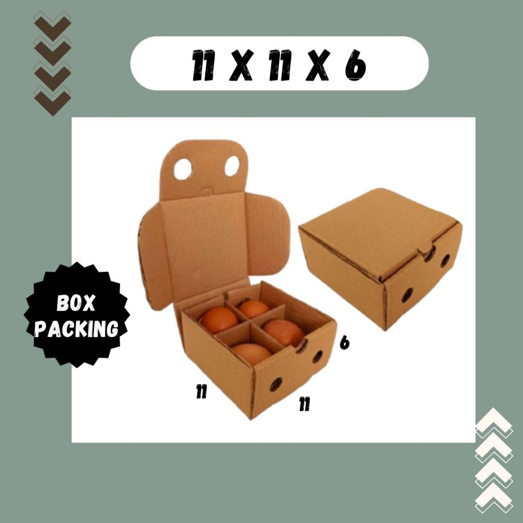 

Box telur 11x11x6 LD Kardus Telur isi 4 Packing Kotak Dus Telur Asin Tray Endog Agen Kertas KFC