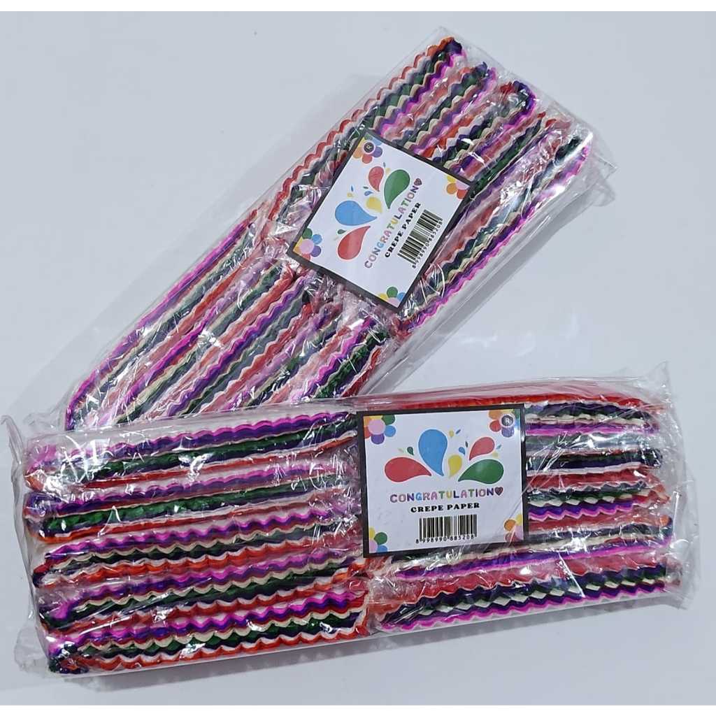 

Kertas Krep WARNA WARNI/ Crepe Paper Potongan Hiasan / Kertas Krepe / Dekorasi (Pak)