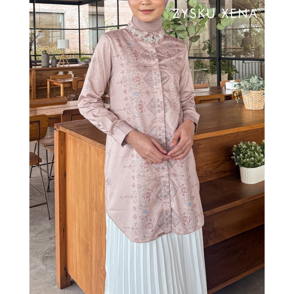 Zysku Xena | Afrin Basic Shirt | Kemeja Kantor Wanita Lengan Panjang