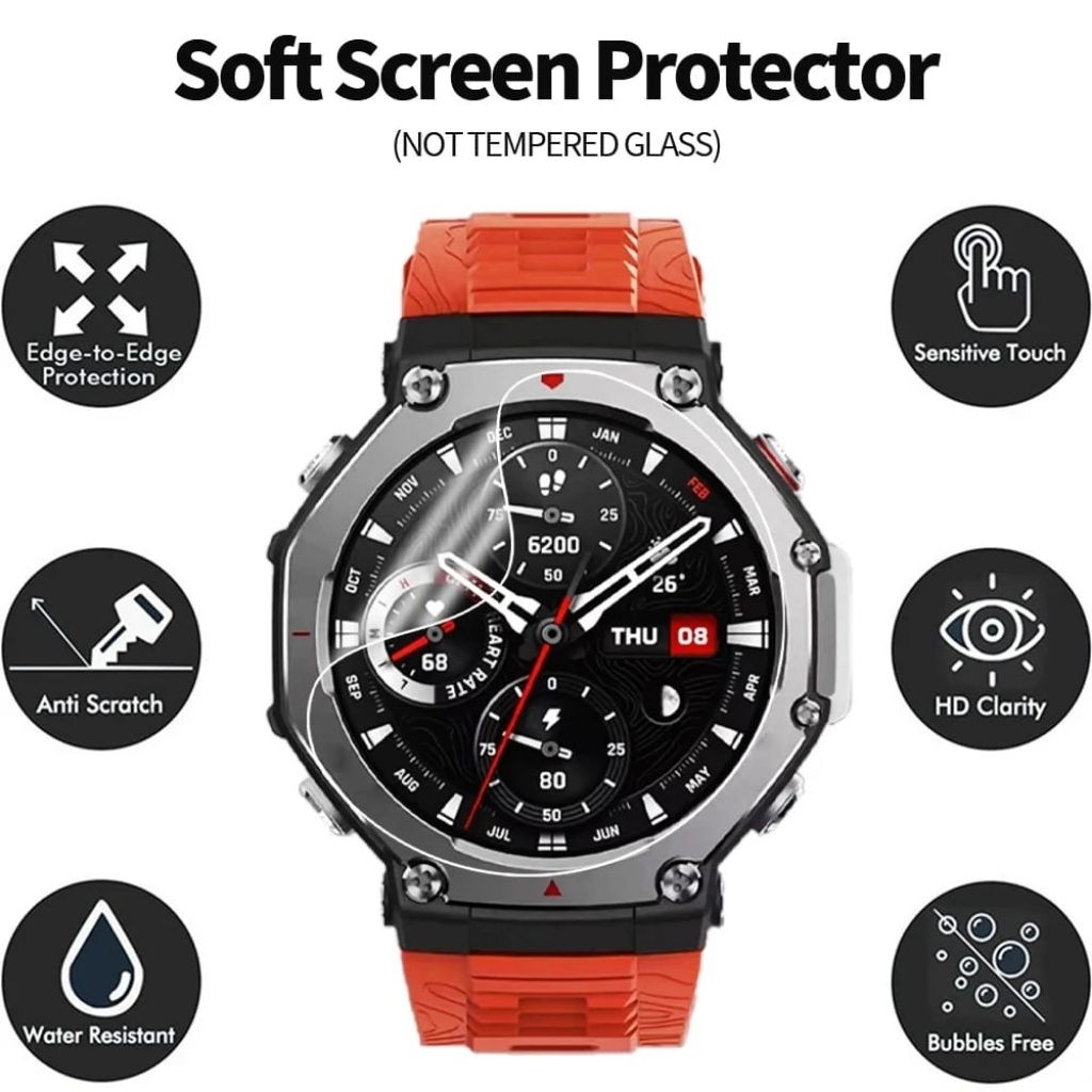 Amazfit T-Rex / T-Rex Pro / T-Rex 2 / T-Rex 3 Hydrogel Screen Protector Film
