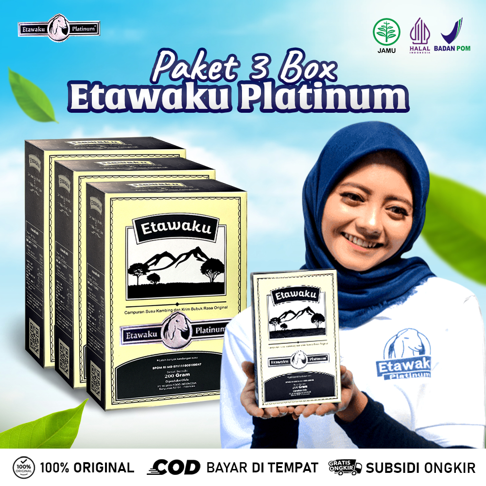 

3 Box Etawaku Platinum Susu Kambing Etawa untuk atasi Masalah Pernapasan dan Tulang Sendi