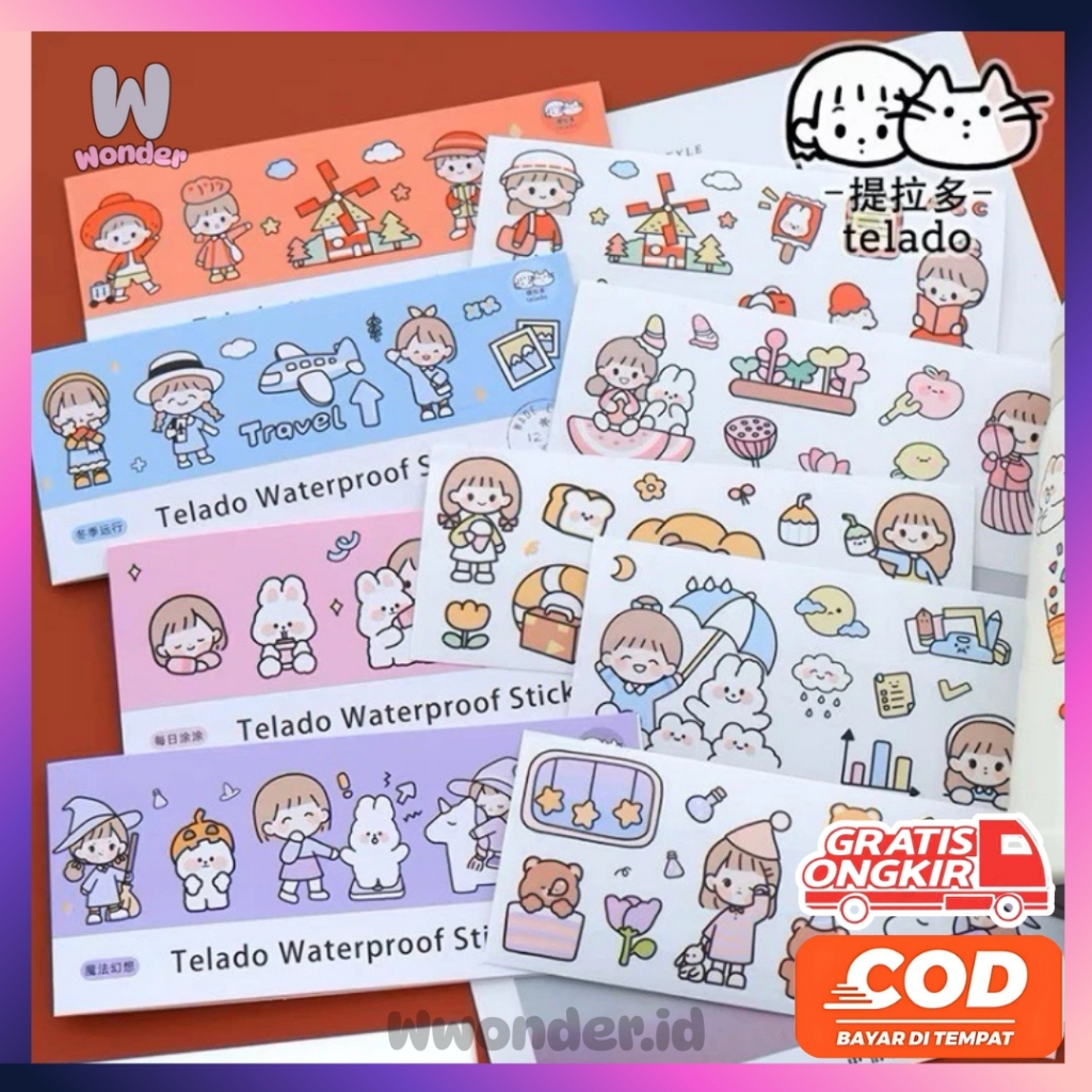 

WW Stiker Pack Viral Jurnaling Sticker 1 Set isi 4 Lembar ( Momo ) TLD06