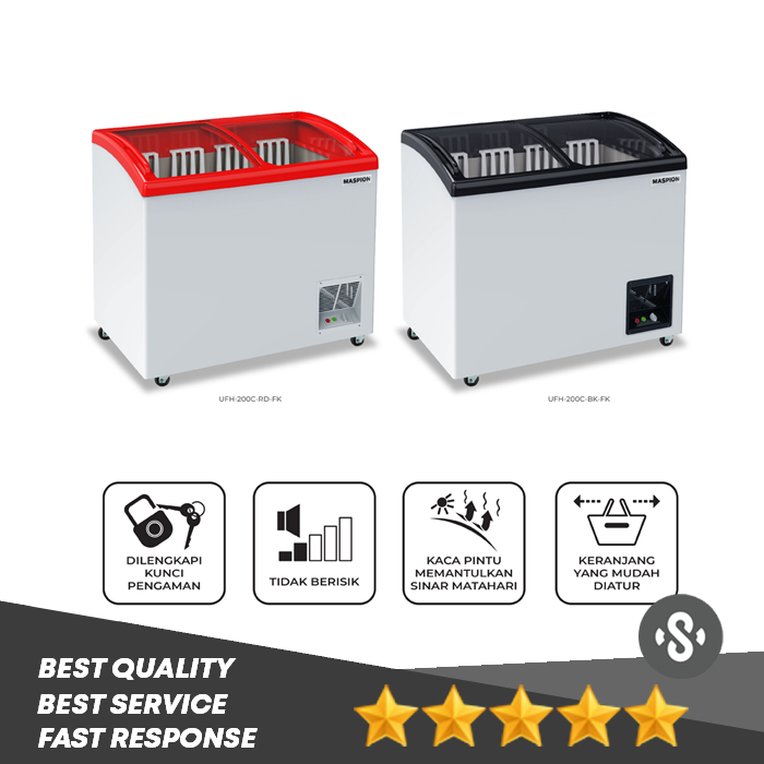 Maspion UFH200C Uchida Freezer Box Kaca 200 Liter
