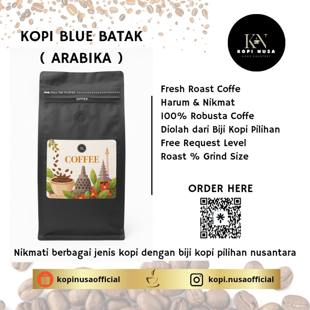 

Kopi Arabika Blue Batak Premium 200gr - 1000gr