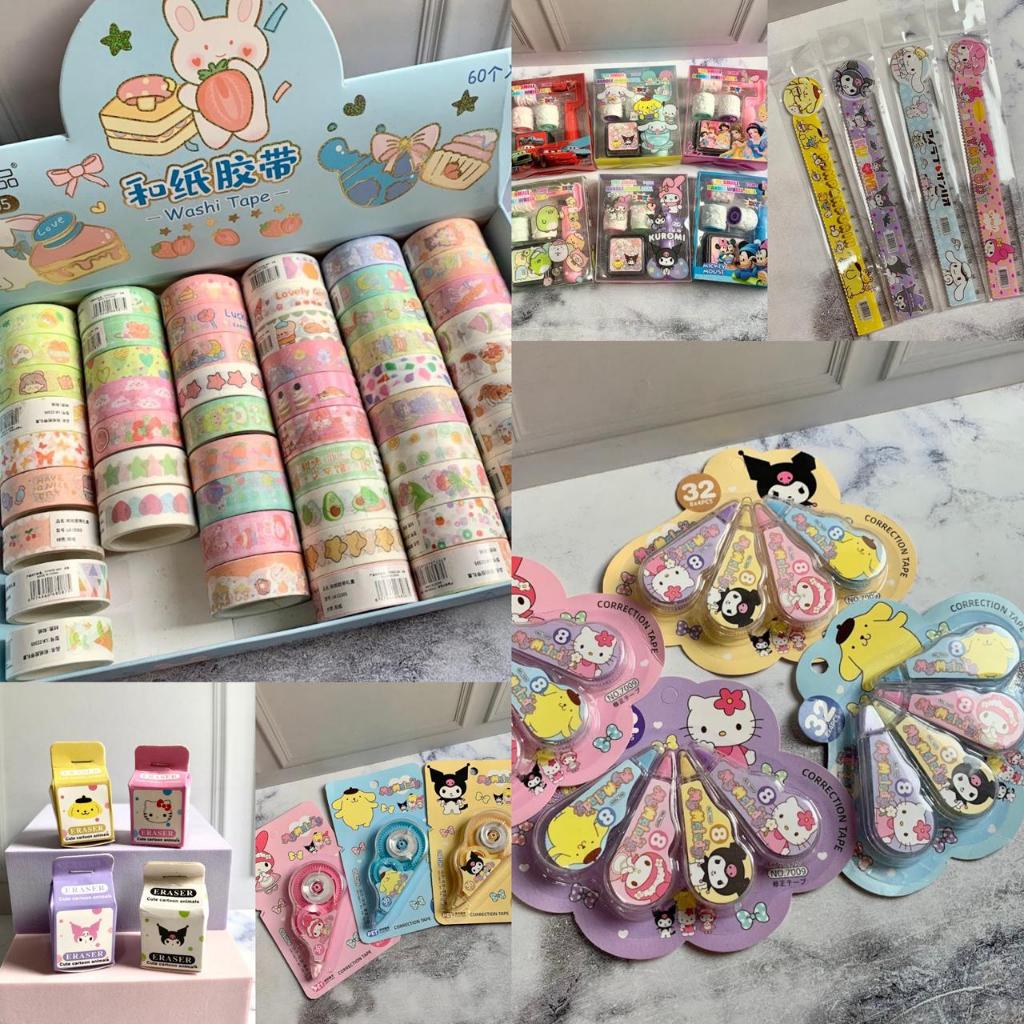 

Alat Tulis Sanrio Pulpen Stample Correction Tape Penggaris Penghapus Tipe X Penghapus Penggaris Tipe X Washitape Selotip Perekat Sanrio Karakter My Melody Kuromi Pompompurin Hadiah Gift Lucu