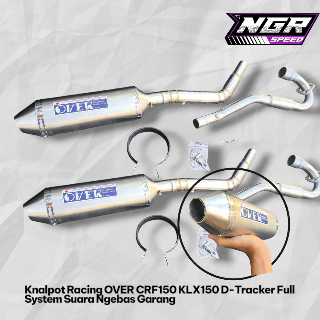 Knalpot Racing OVER CRF150 KLX150 D-Tracker Full System Suara Ngebas Garang
