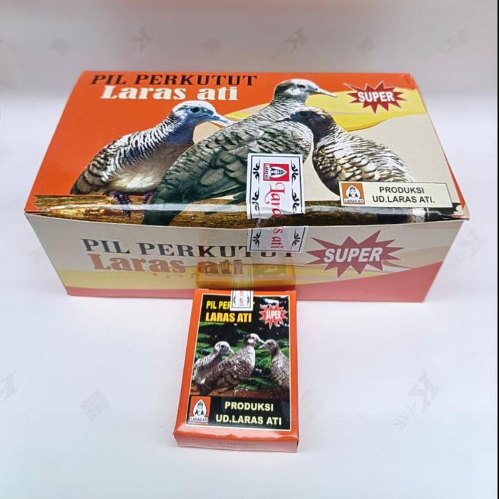 Pil Larasati Laras Ati Perkutut Kutut Super Jamu Obat Vitamin Burung (isi 20kotak)