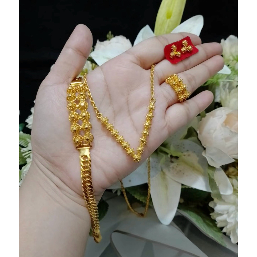 Set matahari cantik replika emas 24k mirip tiruan emas london cantik super mewah