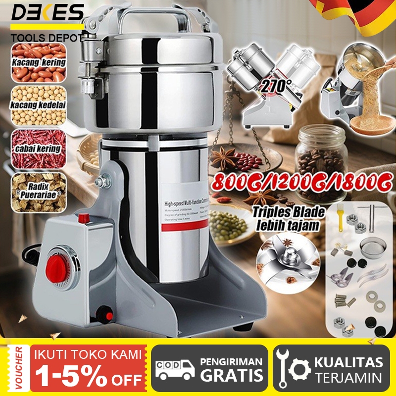 DEKES Grinder 2500G Mesin Penggiling Bumbu Kering Mesin Giling Tepung / 1000G Mesin bubuk / Penggili